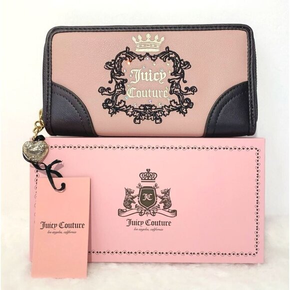 Juicy Couture Dusty Blush Heritage Large Zip Around Wallet In Gift Box NWT - Picture 3 of 5